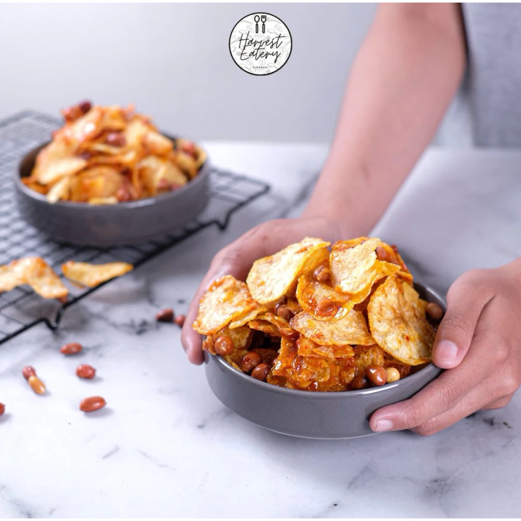 HARVEST EATERY SURABAYA Sweet Spicy Manis Pedas Emping Melinjo 500g HALAL - Image 3